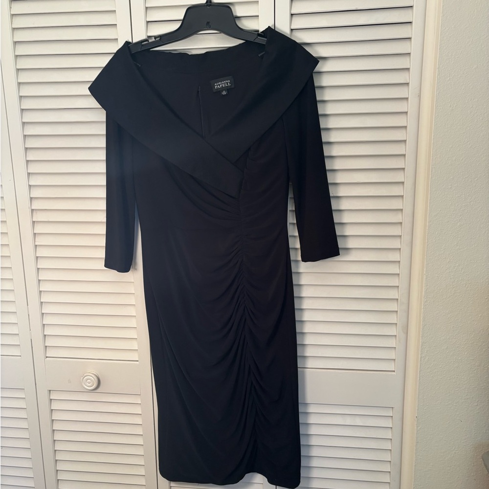 Adrianna Papell Black Long Sleeve Dress
